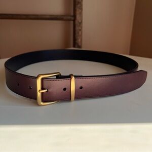 Aritzia Men's Classic Leather Belt with Solid Brads Buckle 44 inch length